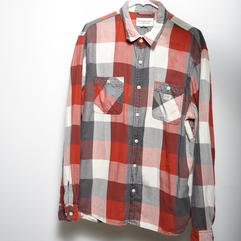 RALPH LAUREN XL soft checkered flannel long sleeve